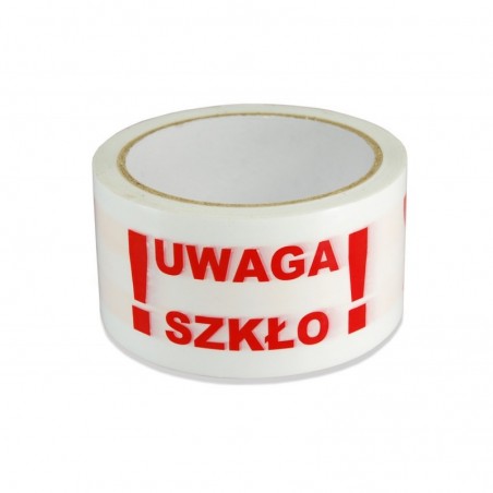 Taśma pakowa z nadrukiem "UWAGA SZKŁO" 48mm x 50m