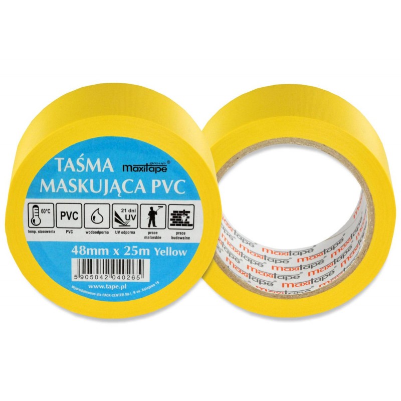 Taśma maskująca PVC 621 żółta 38mm x 25m