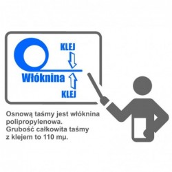 Taśma dwustronna flizelinowa 48mmx25m