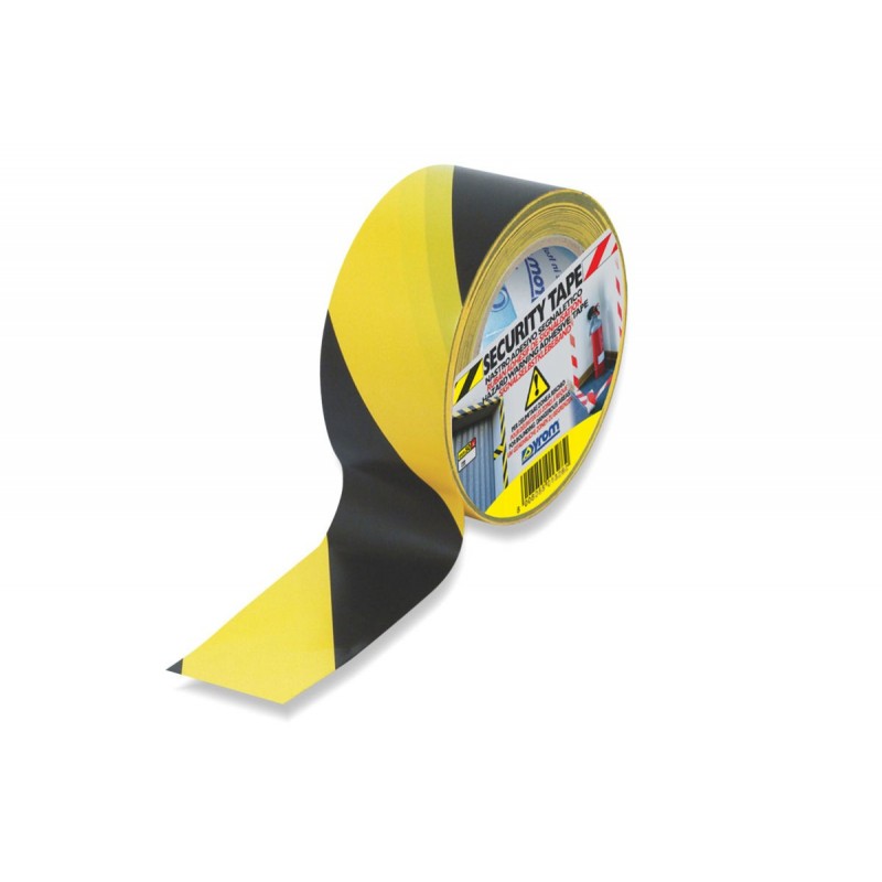 Taśma ostrzegawcza żółto-czarna 48mm x 25m