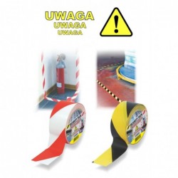 Taśma ostrzegawcza żółto-czarna 48mm x 25m