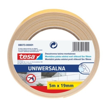 Taśma montażowa piankowa TESAFIX  08073 19mm x 5m