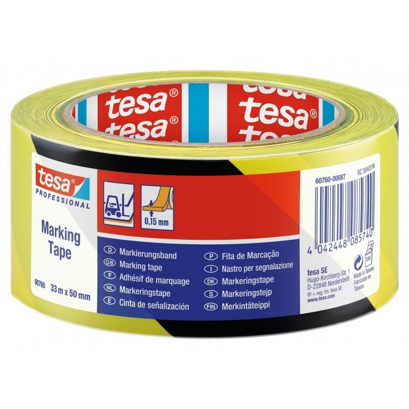 Taśma ostrzegawcza PVC czarno-żółta 60760 50mm x 33m