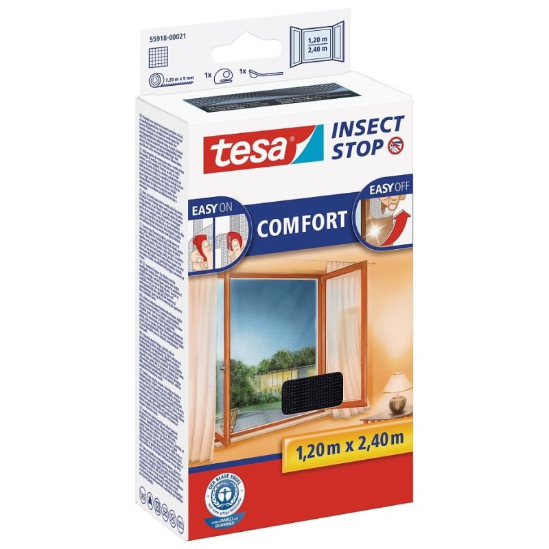 Moskitiera okienna COMFORT czarna 55918 1,2 x 2,4m