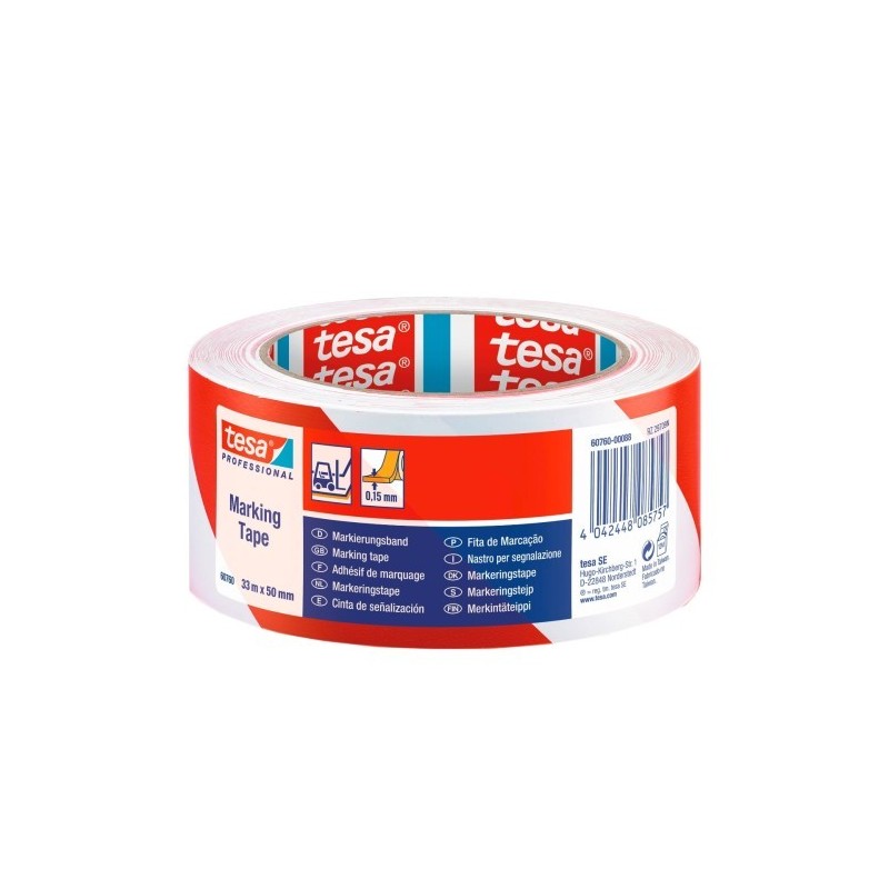 Taśma ostrzegawcza PVC czerwono- biała 60760 50mm x 33m